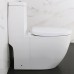 KDK A Series White Ceramic One Piece Toilet with Dual Flush Elongated Bathroom Toilet With Soft Closing Seat cUPC Approval  Modern Design  Comfort Height (Pure White 04) - B07BZV96PG